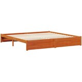  Krevetna konstrukcija s policom Vosak smeđa 200 x 200 cm | shoptok.hr