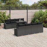 vidaXL Vrtni Kauč Set Set od 7 Crna Poli Ratan Vrtni Kauč Set Cijene