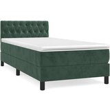 Box spring krevet s madracem tamnozeleni 90x200 cm baršunasti | shoptok.hr