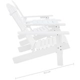  Vrtne stolice Adirondack sa stolićem od masivne jelovine bijele | shoptok.hr