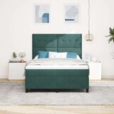 Box Spring Krevet s Madracem Tamnozelena 140x200 cm Baršun | shoptok.hr