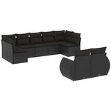  9-dijelni set vrtnih sofa s jastucima crni od poliratana Crna 71 x 62 x 69 cm | shoptok.hr