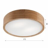 LAMKUR Plafonsko svetlo OAK 2xE27/60W/230V hrast, prečnik 37,5 cm | Eponuda.com