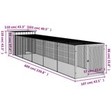  Kavez za kokoši s igralištem antracit 110x609x110 cm čelični | shoptok.hr