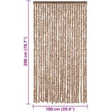  Zastor protiv muha bež-tamnosmeđi 100 x 200 cm od šenila | Eponuda.ba