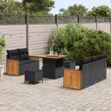  Sjedeća garnitura za vrt 8 kom. 8-Broj sjedala Crna 80 x 80 x 71 cm | shoptok.hr
