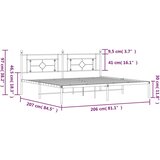 Metalni Kovinski posteljni okvir z vzglavjem črn 200x200 cm | Shoptok.si