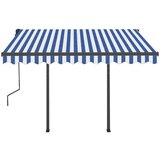  Tenda na ručno uvlačenje s LED svjetlima 3 5x2 5 m plavo-bijela | shoptok.hr
