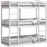 vidaXL Trojni pograd bel 75x190 cm trdna borovina | Shoptok.si