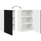 vidaXL Stenska kuhinjska omarica Črna 50 x 31 x 80 cm Konstruiran les | Shoptok.si