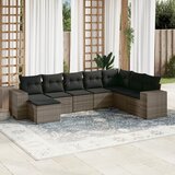  8-dijelni set vrtnih sofa od poliratana s jastucima sivi | shoptok.hr