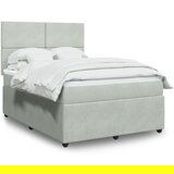 Maison Chic Box spring postelja - Vzmetna postelja z vzmetnico svetlo siv 140x190 cm žamet SL17203, (21895226) | Shoptok.si