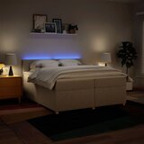  Krevet s oprugama i madracem krem 200 x 200 cm od tkanine | shoptok.hr