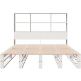 vidaXL Krevet s regalom za knjige bez madraca bijeli 150x200cm od drva | shoptok.hr