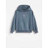 Reserved Opuštena hoodie majica - tamnosivo Cijene