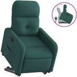 vidaXL Naslanjač s funkcijo vstajanja temno zeleno blago, (20927137) | Shoptok.si
