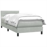 Box spring postelja z vzmetnico Svetlo siva 80x210 cm žamet, (21792726) | Shoptok.si