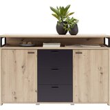 XORA komoda, črna, barve hrasta | Shoptok.si