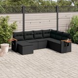 vidaXL 7-dijelni set vrtnih sofa od poliratana s jastucima crni | shoptok.hr