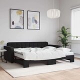 vidaXL Izvlečna dnevna postelja z vzmetnicami črna 90x190 cm | Shoptok.si