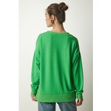  Women's Light Green V-Neck Soft Knitted Sweater | shoptok.hr