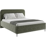 MID.YOU OBLAZINJENA POSTELJA 180 cm x 200 cm , les, tekstil, leseni material temno zelena | Shoptok.si