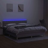  Krevet box spring s madracem LED svjetlosivi 160x200 cm tkanina | shoptok.hr