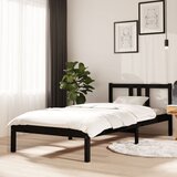 Furnova Posteljni okvir črn iz trdnega lesa 90x200 cm, (21937219) Cene