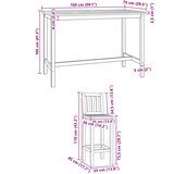  bar set 5 pcs Prirodna Čvrsto teak drvo | Eponuda.ba
