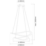  led luster na sajli cashmere LED/75W/230V prečnik 59,5 beli | Eponuda.com
