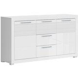 BRW IROKA KOMODA FLAMES - BELA/BELA VISOK SIJAJ | Shoptok.si