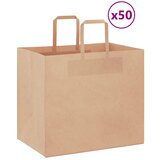 vidaXL Papirnate vrečke 50 kosov z ročaji rjave barve 32x22x28 cm | Shoptok.si