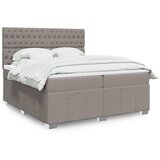  Krevet s oprugama i madracem smeđesivi 200x200 cm od tkanine | shoptok.hr