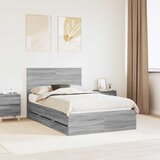  Krevetna konstrukcija Siva Sonoma 120 x 190 cm Inženjersko Drvo | shoptok.hr