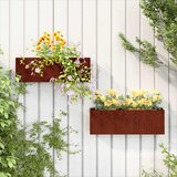  Zidne sadilice 2 kom boja hrđe od čelika COR-TEN 53x10x17 cm | shoptok.hr