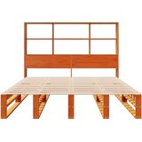  Krevet s regalom za knjige bez madraca 135x190 cm masivno drvo | shoptok.hr