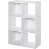 HOMCOM Bela knjižna omara za dom in pisarno, sodobno oblikovana knjižna omara s 6 lesenimi predali, 91,5x29,5x61,5 cm, (20754111) Cene