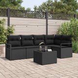 Sjedeća garnitura za vrt 6 kom. Crna poliratan 232 x 122 x 85 cm | Shoptok.si