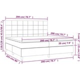  Krevet s oprugama i madracem ružičasti 200x200 cm baršunasti | shoptok.hr