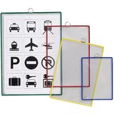 TARIFOLD Viseč prozorni žep, za format DIN A4, rdeče, DE 10 kosov | Shoptok.si