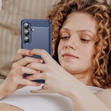 SUNSKY Carbon Brush ovitek za Samsung S26 Plus, Moder | Shoptok.si