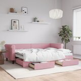  Dnevni krevet na razvlačenje ružičasti 80 x 200 cm baršunasti | shoptok.hr