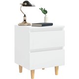  Noćni ormarići s drvenim nogama 2 kom sjajni bijeli 40x35x50 cm | shoptok.hr