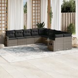 vidaXL 10-dijelni set vrtnih sofa od poliratana s jastucima sivi | shoptok.hr