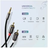 Ugreen 3.5mm muški na 2RCA muški audio kabel 2M - 10584 | shoptok.hr