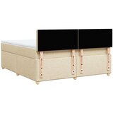 vidaXL Box spring postelja z vzmetnico krem 180x200 cm blago, (21305329) | Shoptok.si