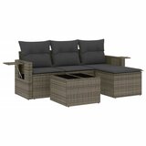  The Living Store Vrtna sedežna garnitura 4-delna z blazinami siv poli ratan - Vrtna Sedežna Garniture, (21460527) | Shoptok.si