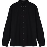 Trendyol Plus Size Black Men's Regular Fit Comfortable Button Collar Shirt Cene
