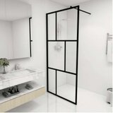 Pregrada za tuširanje od kaljenog stakla crna 90 x 195 cm | shoptok.hr