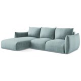 Makamii Plava sklopiva kutna garnitura (s lijevim kutom/s ležaljkom) Leila – | shoptok.hr